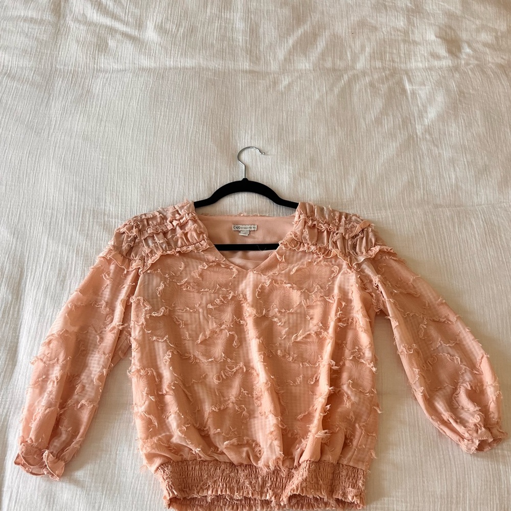 Peach Ruffled Women's Top